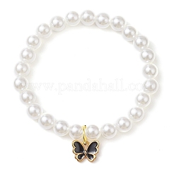 Alloy Enamel Butterfly Charm Stretch Bracelets for Women&nbsp;BJEW-JB11447