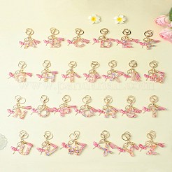Letter A~Z Transparent Glitter Resin Pendant Keychains&nbsp;KEYC-FZ00024-04