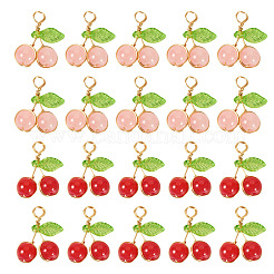 30Pcs 2 Colors Glass Pendants&nbsp;PALLOY-TAC0208