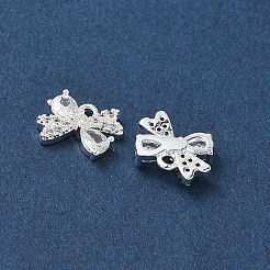 Brass Micro Pave Clear Cubic Zirconia Charms&nbsp;KK-P355-14S