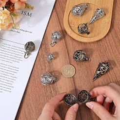 10Pcs 10 Styles Brass Cage Pendants&nbsp;KK-SC0004-27