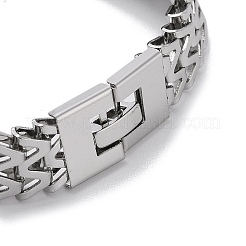 Non-Tarnish 304 Stainless Steel W Link Chain Bracelets for Women Men&nbsp;BJEW-Q343-03P