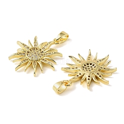 Brass Micro Pave Clear Cubic Zirconia Pendants&nbsp;KK-A290-03G
