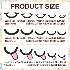 360Pcs 11 Styles Felt Craft Doll Mouth&nbsp;FIND-FG0005-46
