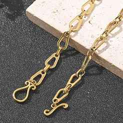 304 Stainless Steel Teardrop Link Chain Necklaces for Women&nbsp;NJEW-R012-02G