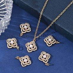 SHEGRACE Brass Pave Clear Cubic Zirconia Pendants&nbsp;XGRQ4D483-661G