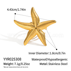 Stainless Steel Textured Starfish Rings&nbsp;FU0930-1