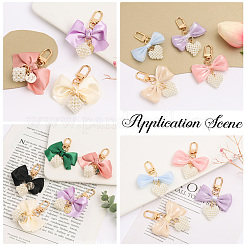 4Pcs 2 Styles Alloy & Velvet & Polyester Pendant Decorations&nbsp;KEYC-SP0001-25B