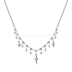 Alloy Micro Pave Cubic Zirconia Pendant Bib Necklaces for Women&nbsp;PW-WG44820-01