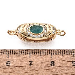 Brass Micro Pave Clear Cubic Zirconia Box Clasps&nbsp;KK-Q074-05G