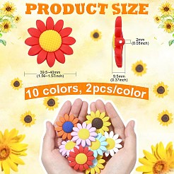 20Pcs 10 Colors Food Grade Eco-Friendly Silicone Focal Beads&nbsp;SIL-CJ0001-12