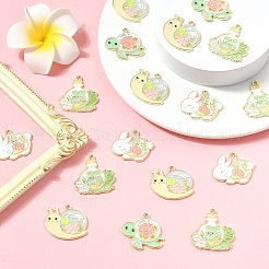 20Pcs 4 Styles Alloy Enamel Pendants&nbsp;ENAM-YW0004-95
