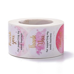 Flat Round Paper Thank You Stickers&nbsp;DIY-C042-06