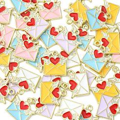 30Pcs 5 Colors Alloy Enamel Pendants&nbsp;ENAM-CJ0004-28