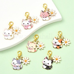 16Pcs 8 Style Alloy Enamel Pendant Decorations&nbsp;HJEW-YW00223