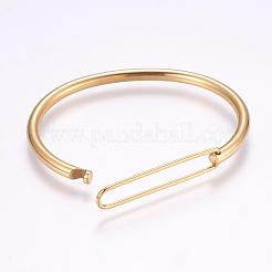 304 Stainless Steel Bangles&nbsp;BJEW-P181-03G