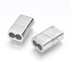 Tarnish Resistant 304 Stainless Steel Magnetic Clasps with Glue-in Ends&nbsp;STAS-G143-64P