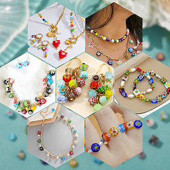 110Pcs 11 Styles Handmade Millefiori Lampwork Beads&nbsp;LAMP-PA0001-79