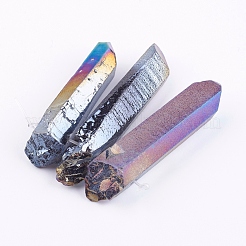 Electroplated Natural Quartz Crystal Graduated Beads Strands&nbsp;G-P315-A02