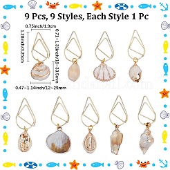 9Pcs 9 Styles Carbon Steel Paper Clips&nbsp;AJEW-CP00008