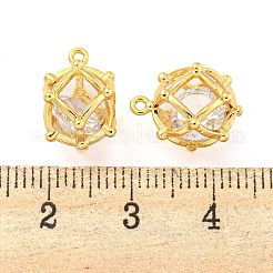 Brass Pave Cubic Zirconia Pendants&nbsp;KK-M286-13G