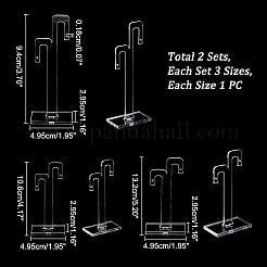 3Pcs 3 Sizes Tree Transparent Acrylic Earring Display Stands&nbsp;EDIS-WH0029-40