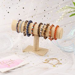 Linen T-Bar Bracelet Display Stands&nbsp;X-BDIS-WH0003-04B