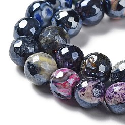 Electroplate Natural Fire Crackle Agate Beads Strands&nbsp;G-G0006-A01-09