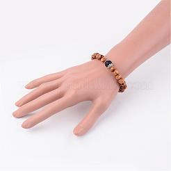 Wood Stretch Bracelets&nbsp;BJEW-JB02404-01