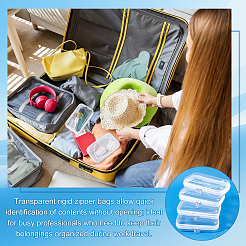 6Pcs Transparent PET Desktop Storage Zipper Boxes&nbsp;ABAG-WA0001-44C