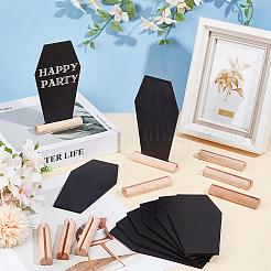 Coffin Shape  Wood Mini Chalkboard Message Board Signs&nbsp;AJEW-WH0567-61