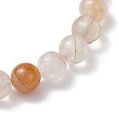 Round Natural Yellow Hematoid Quartz Beads Stretch Bracelets for Women&nbsp;BJEW-JB11400