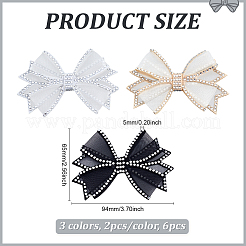 6Pcs 3 Colors Cloth Rhinestone Shoes Decorations&nbsp;FIND-ME0002-33