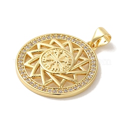 Rack Plating Brass Micro Pave Cubic Zirconia Pendants&nbsp;KK-P267-09G