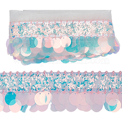 4Yards Polyester & Plastic Paillette Embroidery Ribbons&nbsp;OCOR-CY0003-27