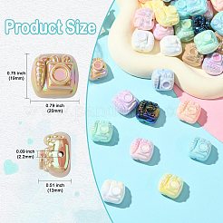 50Pcs 10 Colors UV Plating Opaque Acrylic Beads&nbsp;PACR-CJ0001-47