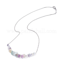 Natural Fluorite Chips Beaded Jewelry Set&nbsp;SJEW-JS01231-02