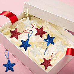24Pcs 3 Colors Independence Day Foam Star Pendant Decorations&nbsp;AJEW-CN0004-58