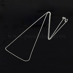 Anti-Tarnish Trendy Unisex Rhodium Plated 925 Sterling Silver Cable Chains Necklaces&nbsp;STER-M034-A-07