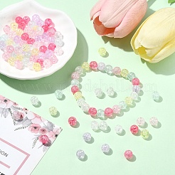 100Pcs Transparent Crackle Acrylic Beads&nbsp;CACR-YW0001-10