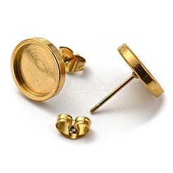 Ion Plating(IP) 304 Stainless Steel Stud Earring Settings&nbsp;STAS-L219-02B-G