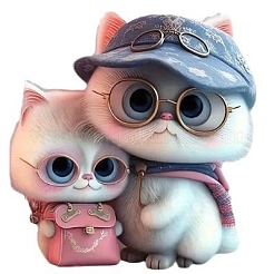 Cat with Glasses Acrylic Hanging Ornaments&nbsp;PW-WG7B355-01