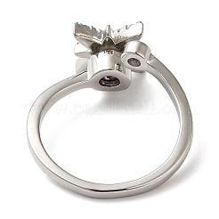 Rotatable Cat Eye Open Ring with Cubic Zirconia&nbsp;RJEW-Q776-01G-01