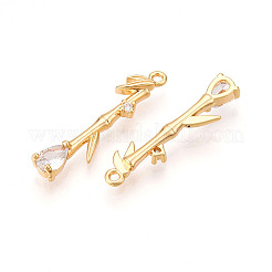 Brass Micro Pave Cubic Zirconia Pendants&nbsp;KK-N261-119A-G