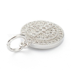 Brass Micro Pave Clear Cubic Zirconia Pendants&nbsp;ZIRC-P200-07A-P