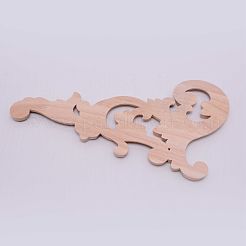 Natural Solid Wood Carved Onlay Applique Craft&nbsp;WOOD-WH0107-26