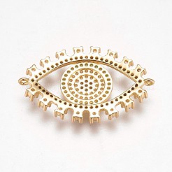 Brass Micro Pave Cubic Zirconia Links&nbsp;ZIRC-K078-18