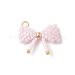 3Pcs 3 Colors Glass Seed Beaded Bowknot Pendants&nbsp;PALLOY-MZ00564
