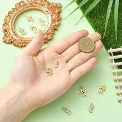 10Pcs 5 Styles Dog & Cat Brass Micro Pave Clear Cubic Zirconia Charms&nbsp;KK-CJ0004-39