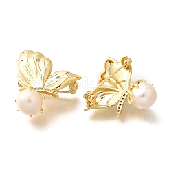 Butterfly Brass Micro Pave Cubic Zirconia Brooches for Women&nbsp;JEWB-N001-18G